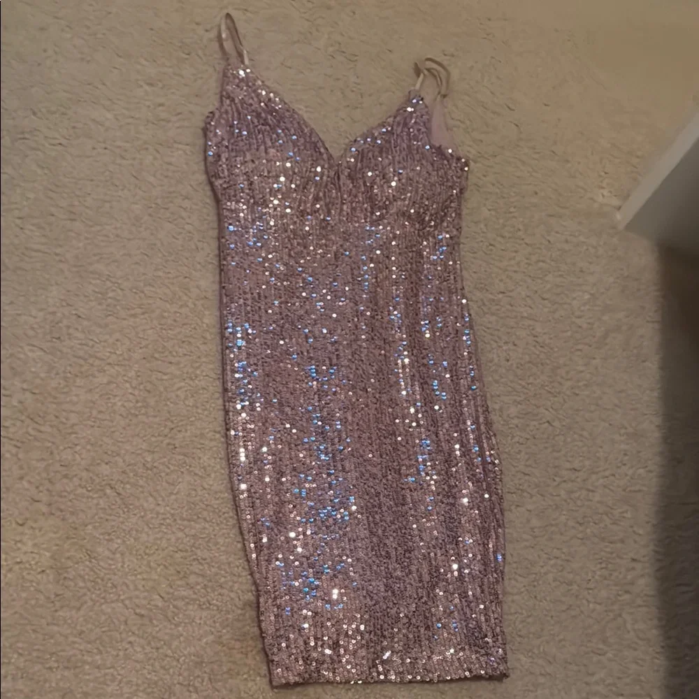 Emerald Sundae Pink Sequin Mini Dress - Picture 1 of 3